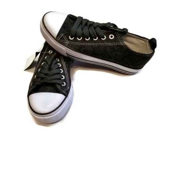 Epic Step Casual Canvas Sneakers Womens Size 6 Shoes Low Top Lace Up Grey Wool - Picture 2 of 5